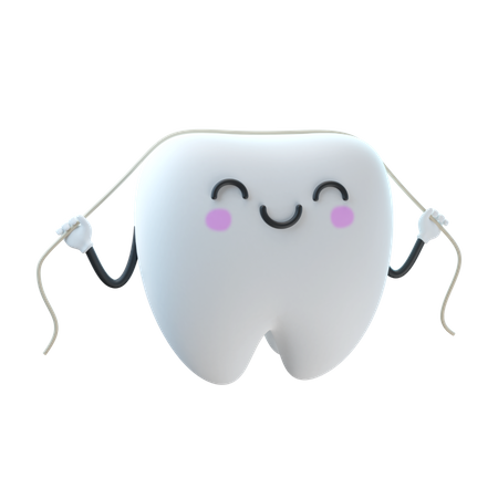 Hilo de limpieza de dientes  3D Illustration