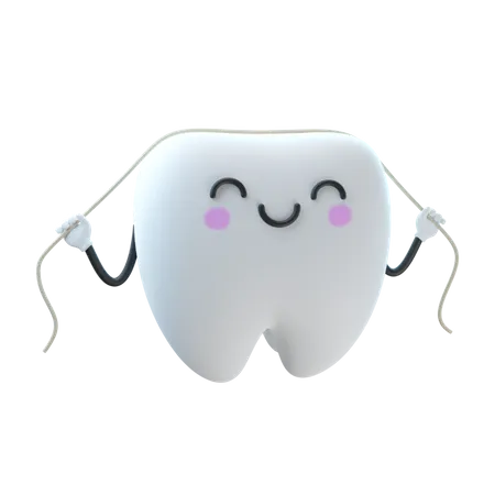 Hilo de limpieza de dientes  3D Illustration