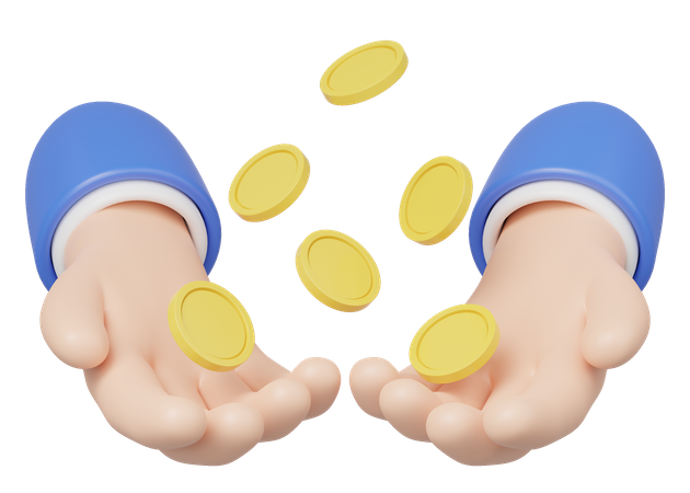 Holding Gold Coins  3D Icon