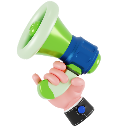 Holding Megaphone Hand Gesture  3D Icon