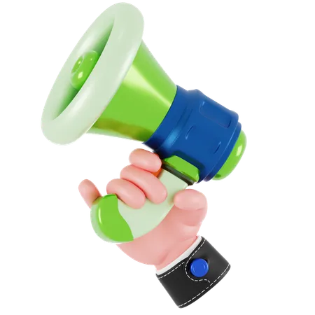 Holding Megaphone Hand Gesture  3D Icon