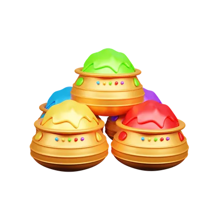 Vaso de cores holi  3D Icon