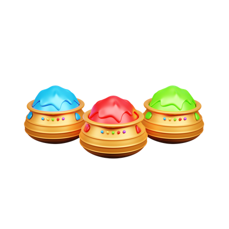 Vaso de cores holi  3D Icon