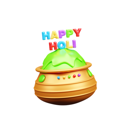 Vaso de cores holi  3D Icon