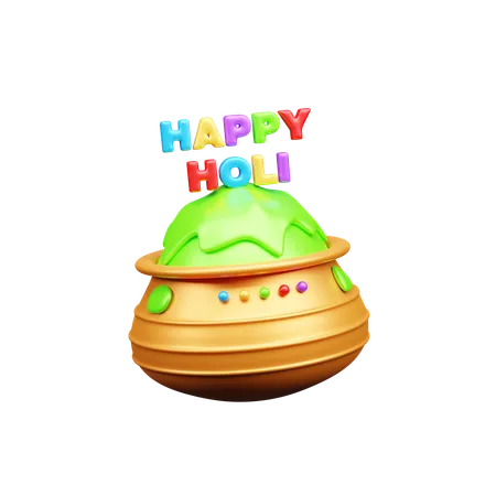 Vaso de cores holi  3D Icon