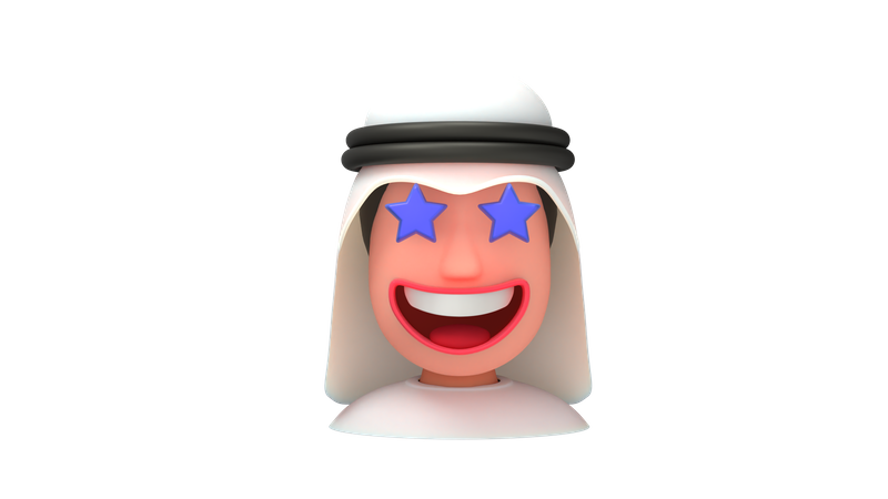 Hombre árabe asombrado  3D Emoji