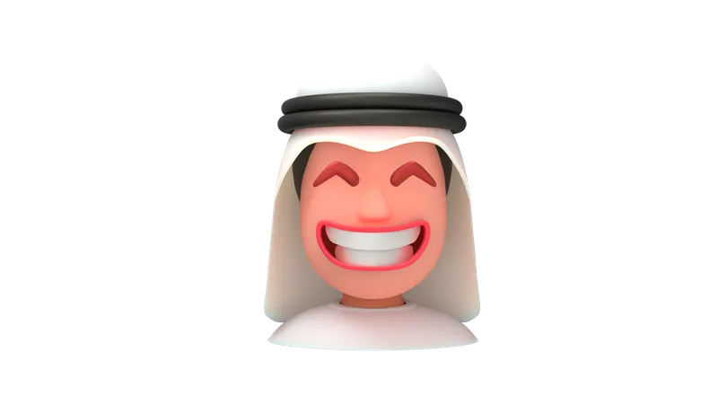 Hombre árabe riendo  3D Emoji