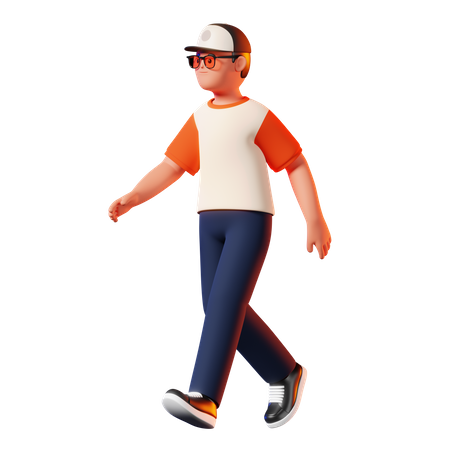 Pose de hombre caminando  3D Illustration