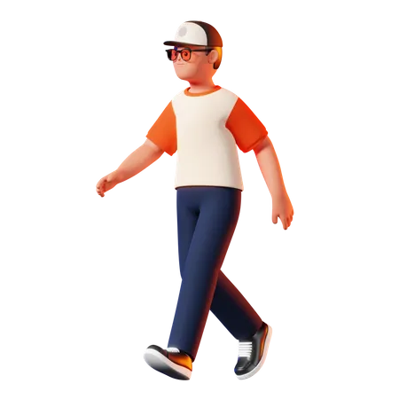 Pose de hombre caminando  3D Illustration