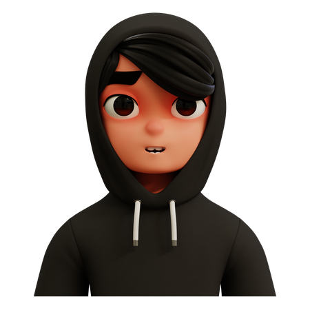 Hombre con chaqueta negra avatar  3D Icon