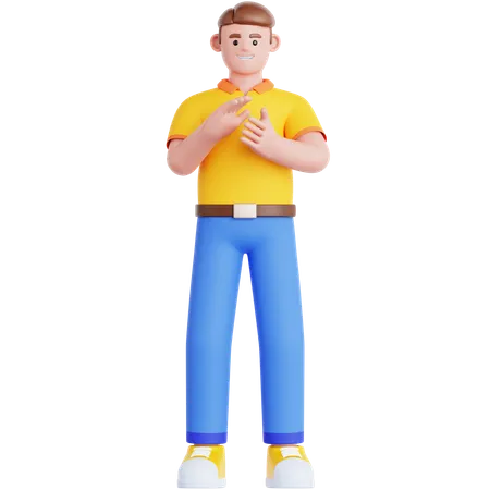 Hombre dando aplausos  3D Illustration