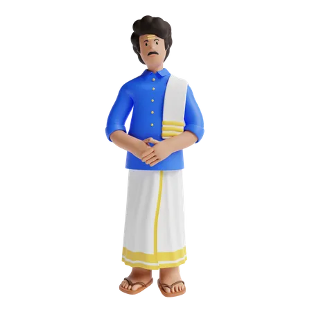 Hombre del sur de la india  3D Illustration