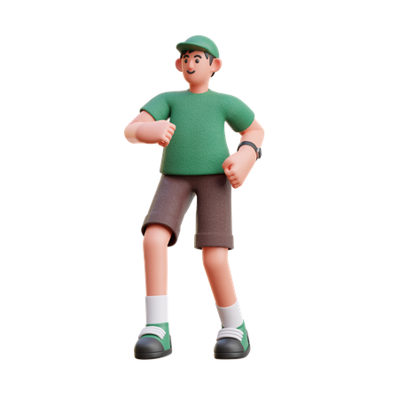 Hombre en pose para caminar  3D Illustration