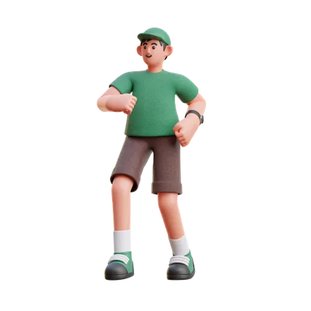 Hombre en pose para caminar  3D Illustration