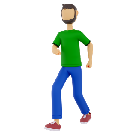 Hombre en pose para caminar  3D Illustration