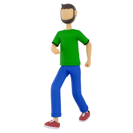 Hombre en pose para caminar  3D Illustration