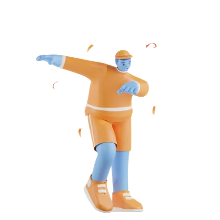 Hombre bailando  3D Illustration