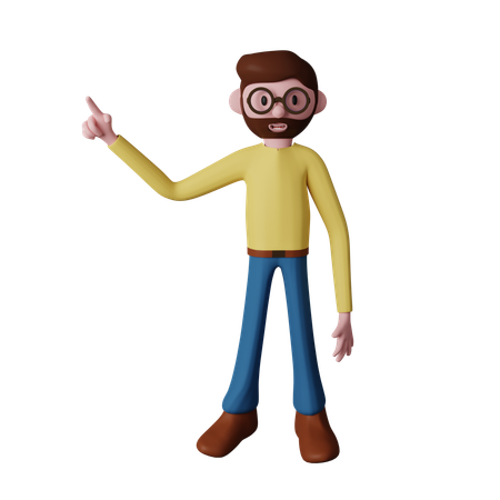 Hombre haciendo señal hacia arriba  3D Illustration