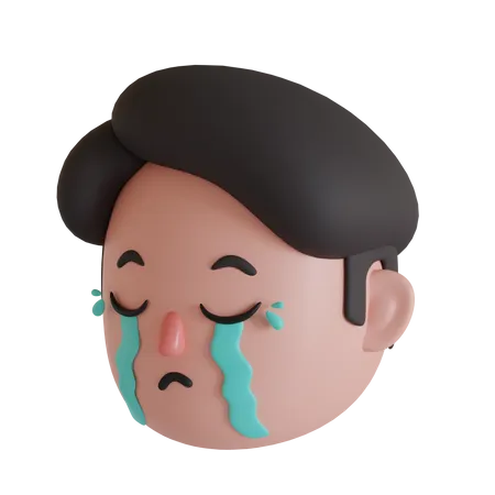 Hombre llorando  3D Illustration