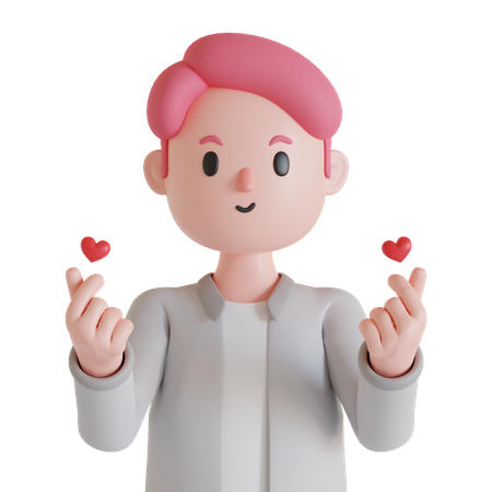 Hombre mostrando signo de amor  3D Illustration