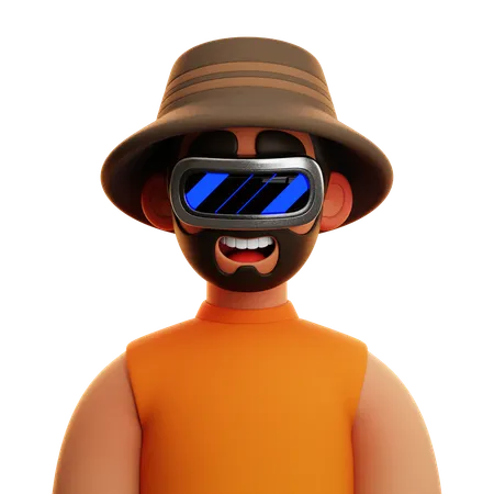 Homem de camisa laranja  3D Icon