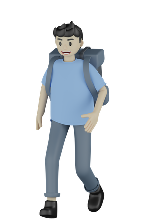 Homem indo viajar  3D Illustration