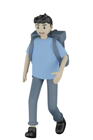 Homem indo viajar  3D Illustration