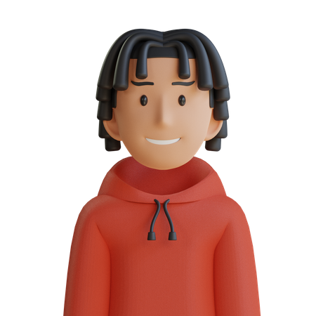 Jaqueta masculina com dreadlocks  3D Icon