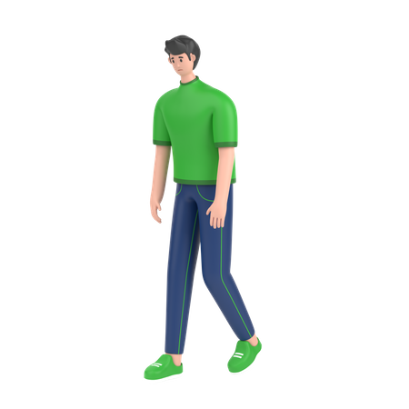 Menino se sente frustrado ao caminhar  3D Illustration