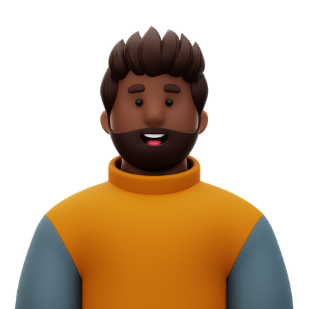 Homme à barbe  3D Icon