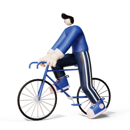 Homme faisant du vélo  3D Illustration