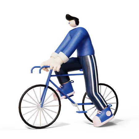 Homme faisant du vélo  3D Illustration