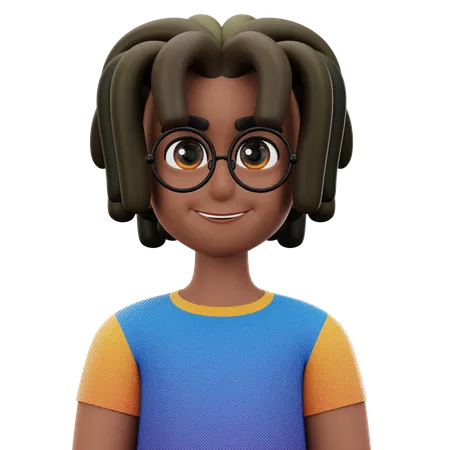 Homme aux dreadlocks avec des lunettes  3D Icon