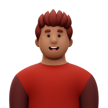 Homme avec une chemise rouge  3D Icon