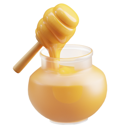 Honey Dipper and Jar  3D Icon