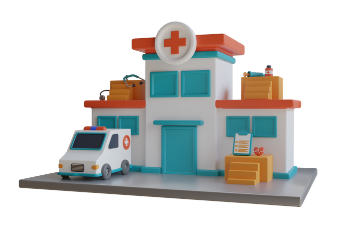 Hôpital  3D Illustration