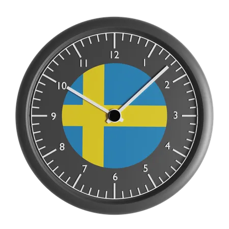 Horloge murale avec le drapeau de la Suède  3D Icon