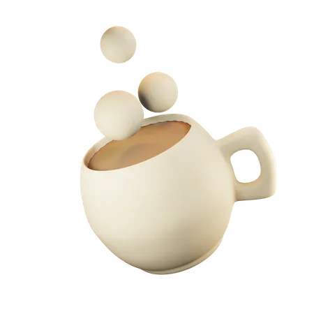 Hot Coffee Cup  3D Illustration