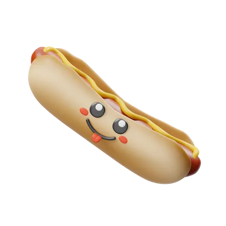 Hot Dog  3D Illustration