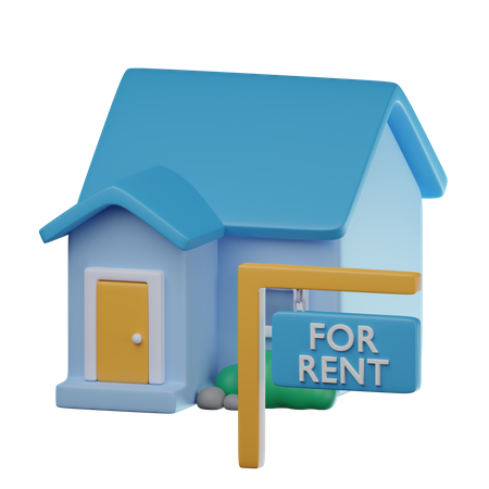 House Rent Real Estate  3D Icon