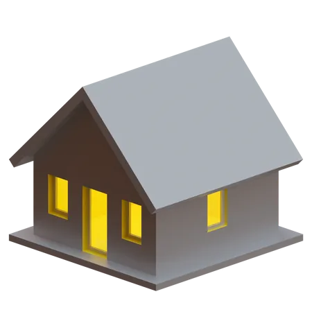 House With Roof  3D Illustration