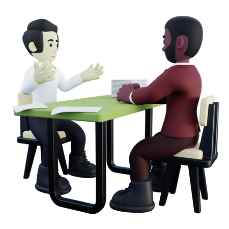 HR Doing Job Interview with Candidate  3D Illustration