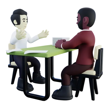 HR Doing Job Interview with Candidate  3D Illustration