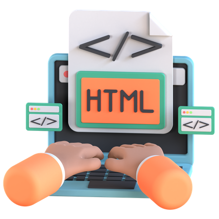 Html Coding  3D Icon