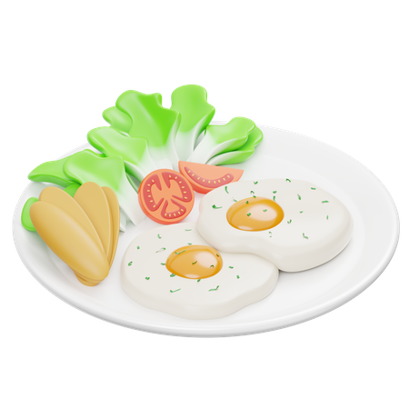 Huevos fritos  3D Icon