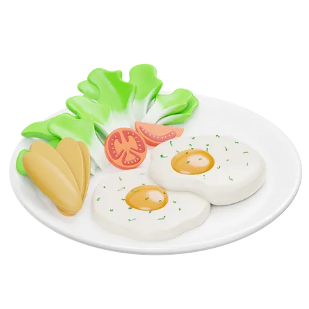 Huevos fritos  3D Icon