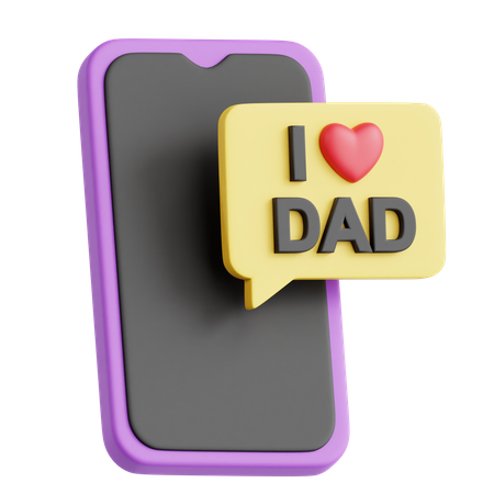 I Love Dad Message  3D Icon