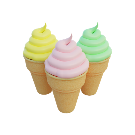 Ice Cream Cone  3D Illustration