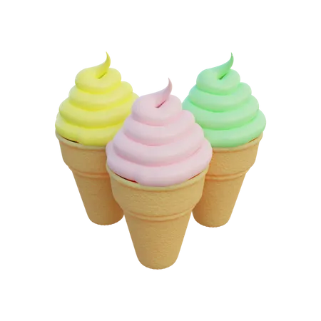 Ice Cream Cone  3D Illustration