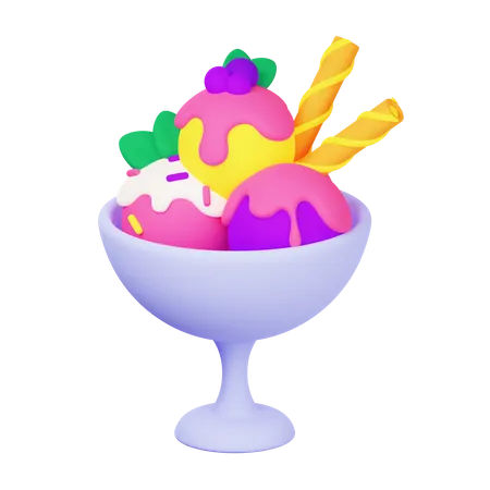 Ice Cream Cup  3D Icon